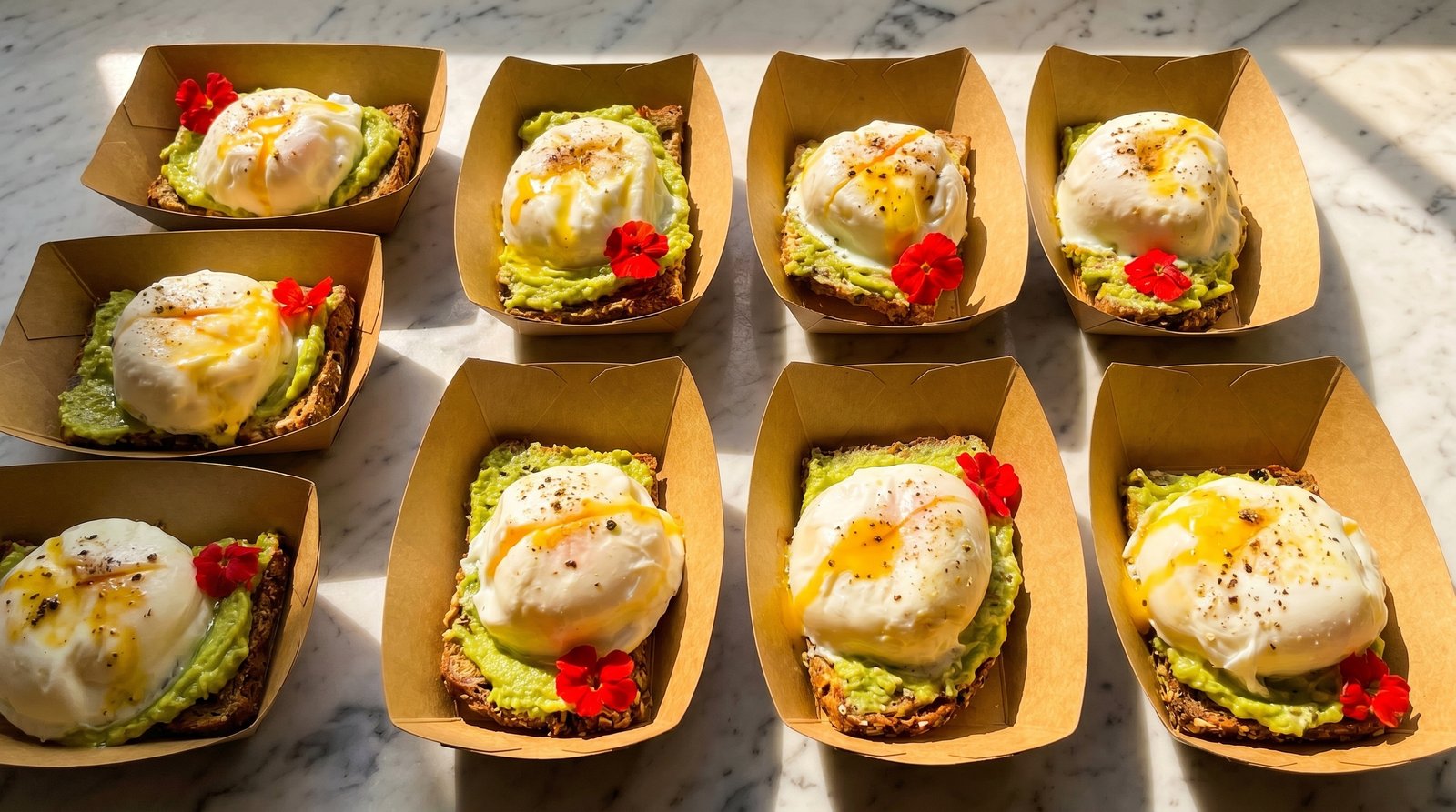 Toasts avocat œuf en barquettes