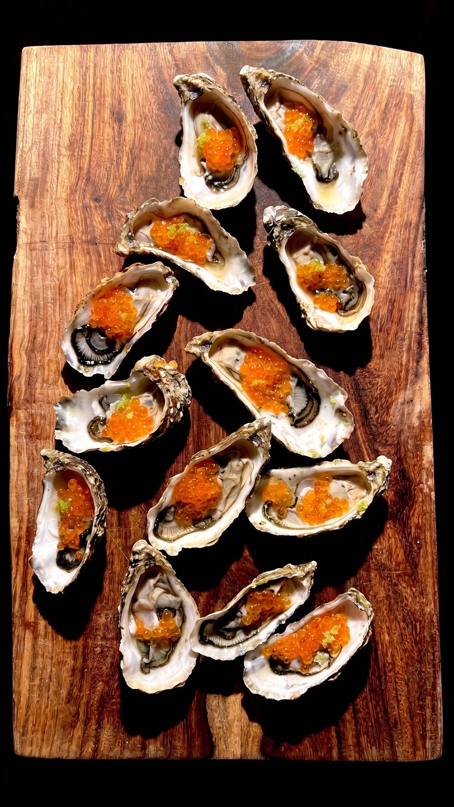 Huîtres aux œufs de saumon