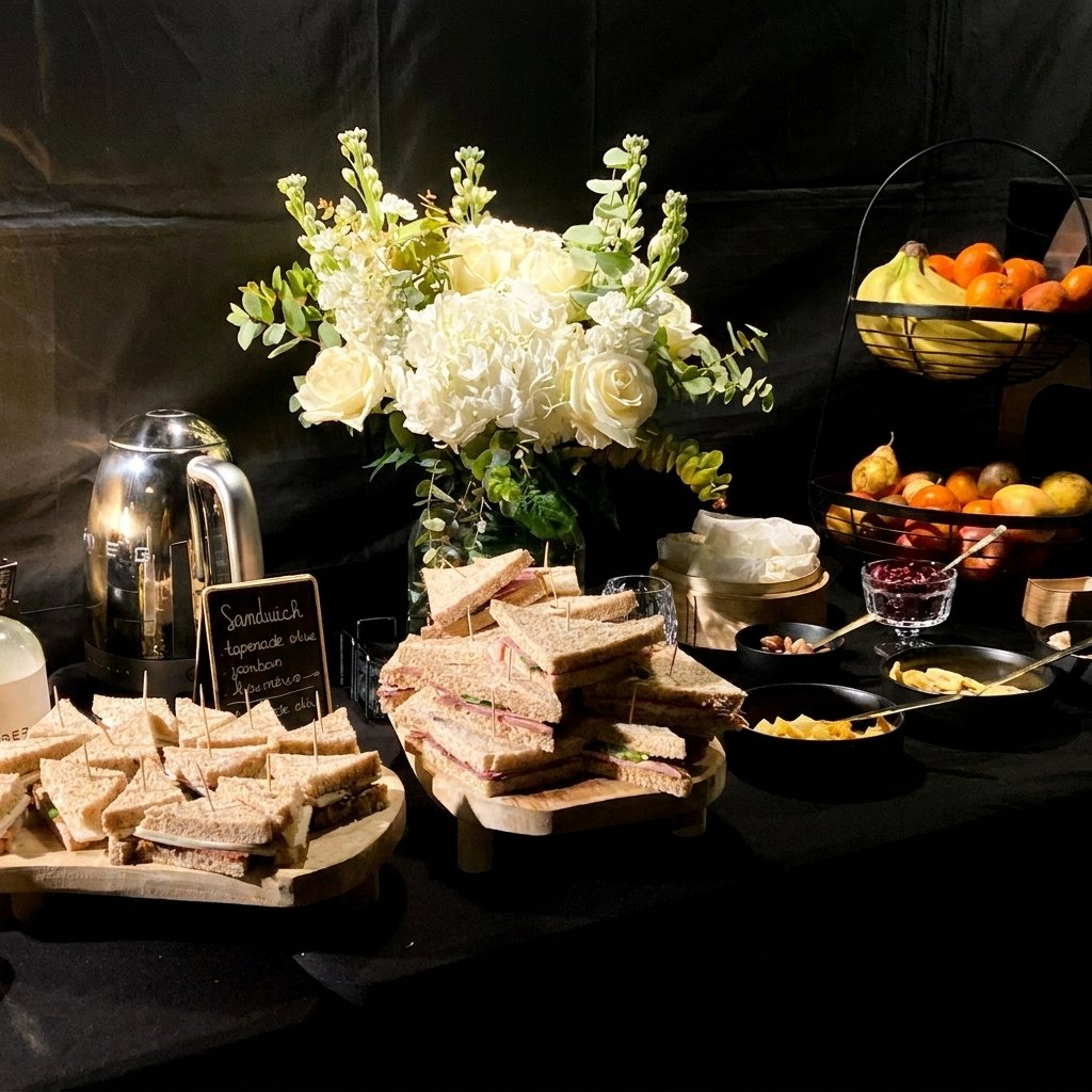 Buffet plateau de tournage, sandwichs club