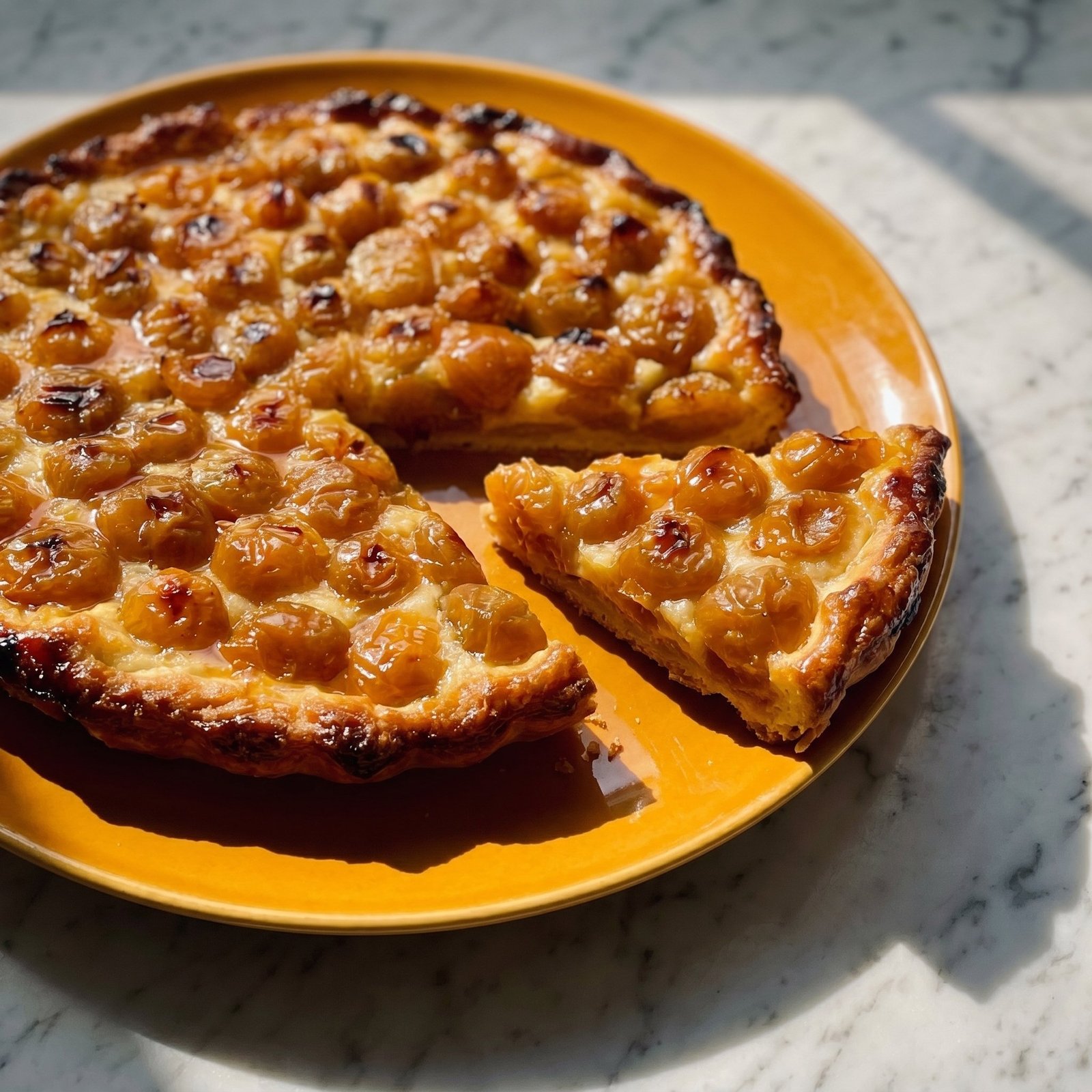 Tarte aux mirabelles dorées