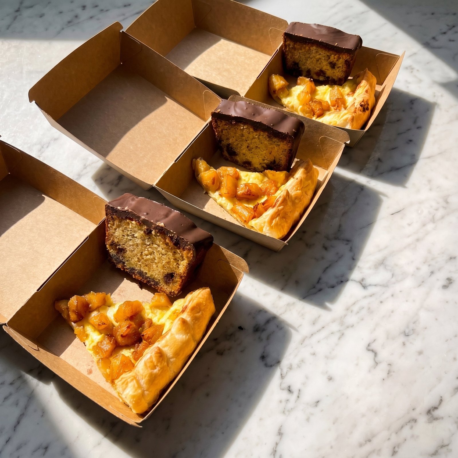 Lunch boxes desserts, banana bread et tarte abricot